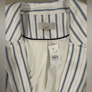 Loft Blazer - White and Navy pin stripe